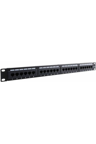 goobay Πάνελ διανομής για rack 1U 19 " με 24 θύρες Cat6 Μαύρο Κωδικός: 93866
