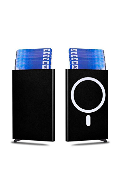 choice2 Black RFID Blocking Magnetic Card Holder Men Women Automatic Pop-up A...