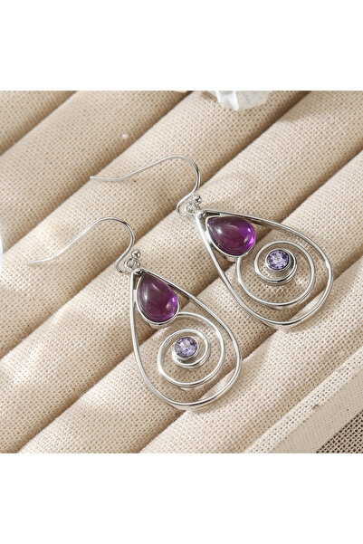 Choice A760-1 Fashion Inlaid Colored Synthetic Amethyst Dangle Earrings Women...