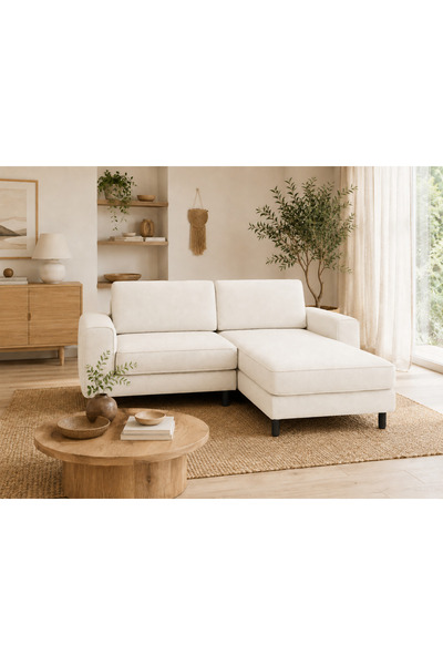 Rolivs Mokka Mini Köşe Zen Beyazı Doğal Doku 220x180 Modern Koltuk