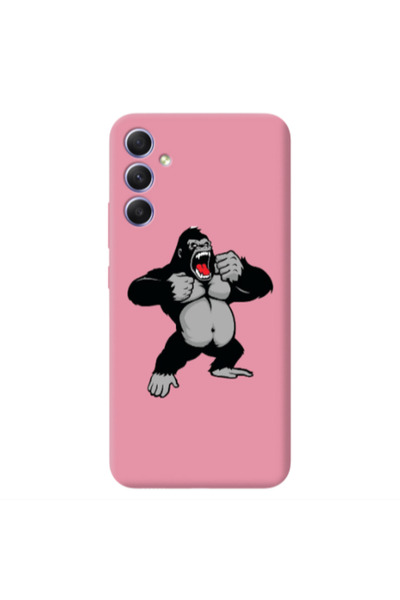 Other Samsung A34 Angry Gorilla2 Pink Colored Silicone TPU Θήκη