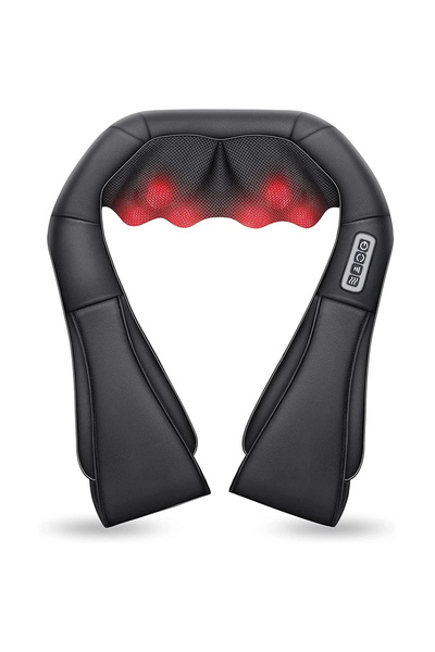 Choice3 EU Plug Black 4 Button Heated U-Shape Shiatsu Neck and Shoulder Massa...