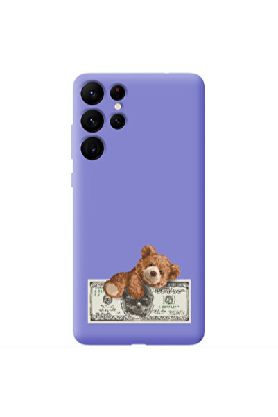 Other Samsung S22 Ultra Money Style Purple Colored Silicone TPU Θήκη