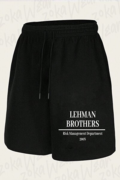 ZOKAWEAR شورت مطبوع بتصميم Lehman Brothers Risk للجنسين