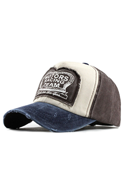 Choice3 56cm-60cm Navy Blue Coffee Unisex Washed Cotton Cap Letter Embroidery...