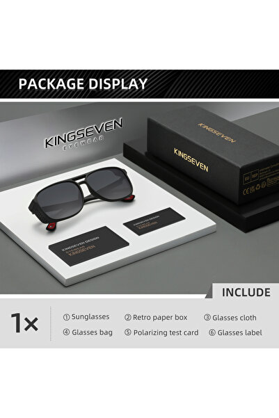 Choice3 Black GrayGradient KINGSEVEN Trendy Rectangle Large Frame Sunglasses ...