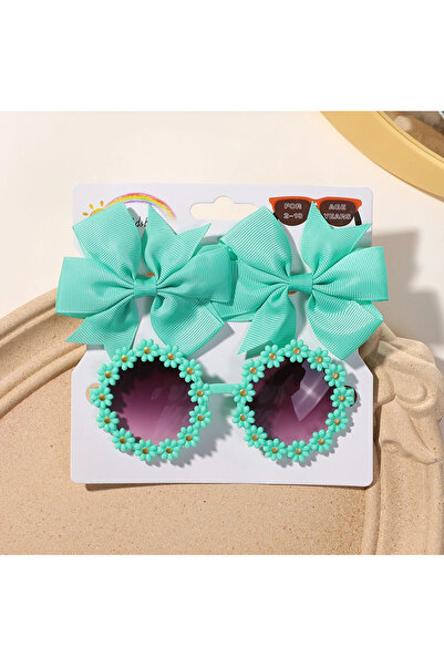 Choice3 4455-35 3Pcs/set Cute Girl Bow Hairclips Retro Flower Sunglasses for ...