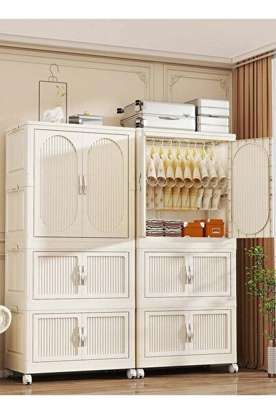 Generic CozyNest Portable Freestanding Wardrobe Closet with Hanging Rod, Fold...