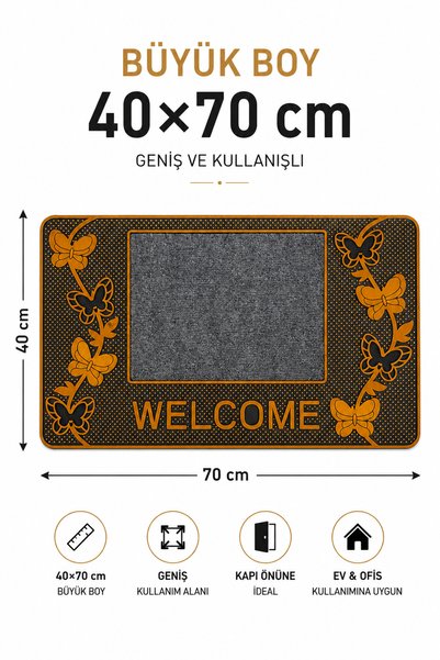 Alıç Covoraș anti-alunecare pentru ușă 40x70 cm – Cu bază rezistentă, reține apa și praful, covoraș de intrare pentru interior și exterior