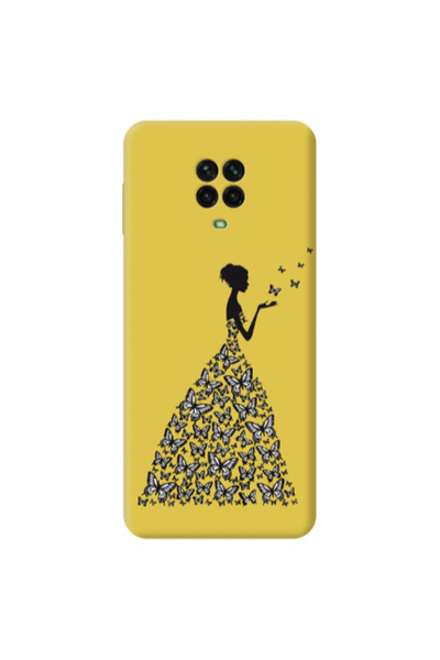 Other Xiaomi Redmi Note 9 Pro Butterfly Girl Yellow Colored Silicone TPU Θήκη