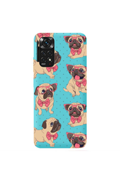 Other Xiaomi Redmi Note 11 4G Dog Spectacled Turquoise Colored Silicone TPU Θήκη
