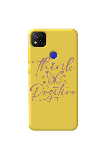 Other Xiaomi Redmi 9c Think Positive Yellow Colored Silicone TPU Θήκη