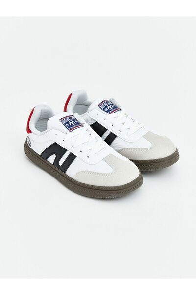 LC Waikiki Lcw Steps White Suede Look and Mesh Boys' Sports Shoes