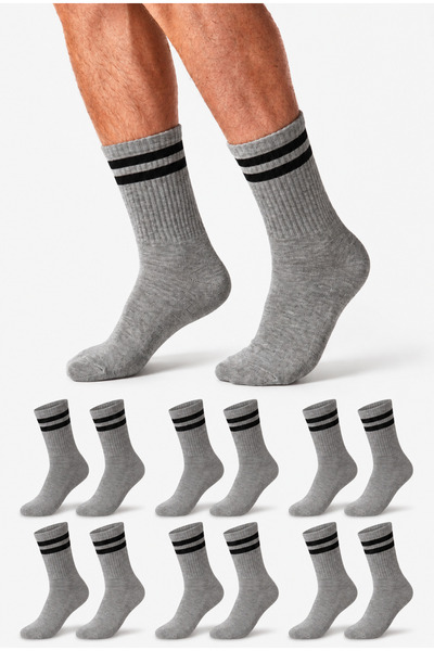 Ducks Socks جوارب رياضية بدون خياطة للرجال باللون الرمادي، 6 أزواج، جوارب طوي...
