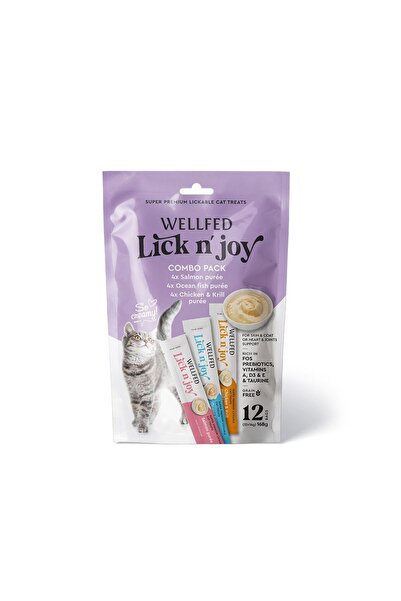 Wellfed Lick 'n' Joy Ανάμεικτες Γεύσεις Λιχουδιές για Γάτες με Κοτόπουλο, Σολ...