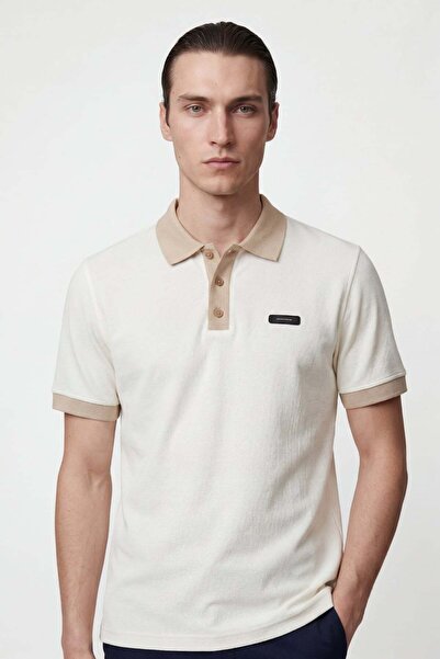 HAKKE Men's Polo T-Shirt with Contrast Collar and Sleeve Detail