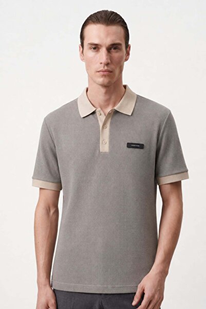 HAKKE Men's Polo T-Shirt with Contrast Collar and Sleeve Detail