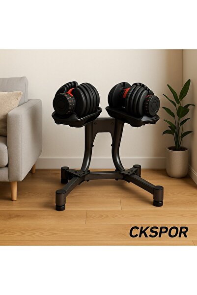 CKSpor Ayarlanabilir Dambıl Ve Stand Seti 2 x 24 Kg Ayarlanabilir Mekanizmalı...