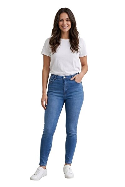 double Slim skinny women's jean pants 3529 light blue