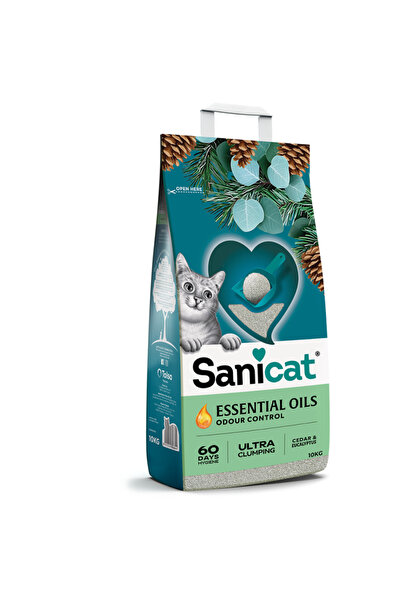Sanicat Essential Oils Sedir Ve Okaliptus Kokulu Kedi Kumu 10 Kg x 2 adet