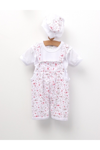 MiniKids Set 3 piese bebelusi Bird s& Bear alb-rosu