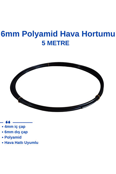ZEFLEX 6mm Polyamid (PA) Hortum (HIPL) - 6x4 Kemik Hortum - Pnömatik Hortum 5...