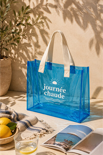 HİG HOME Waterproof Transparent Beach Bag Large Size Women's Sea Pool Shoulder Bag Pvc Clear Bag Beach Bag