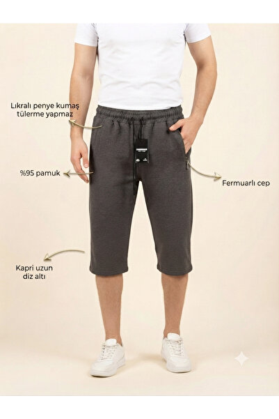 ATKGİYİM Men's Capri Shorts - 95% Cotton Lycra Combed Cotton - Comfortable Cu...