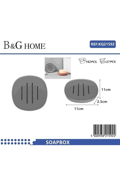 Tradesor Σαπουνοθήκες μπάνιου πλαστικές - Σετ 9pcs - Grey - 21592