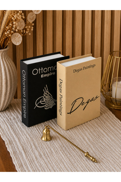 Dezora Home Kumaş Dekoratif Kitap Kutu Seti 2'li - Gizli Saklama Kutusu Siyah...
