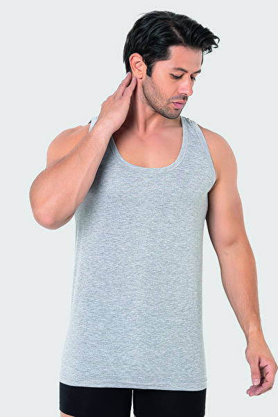 X MODAL Men's Gray Combed Cotton Undershirt 100% Cotton