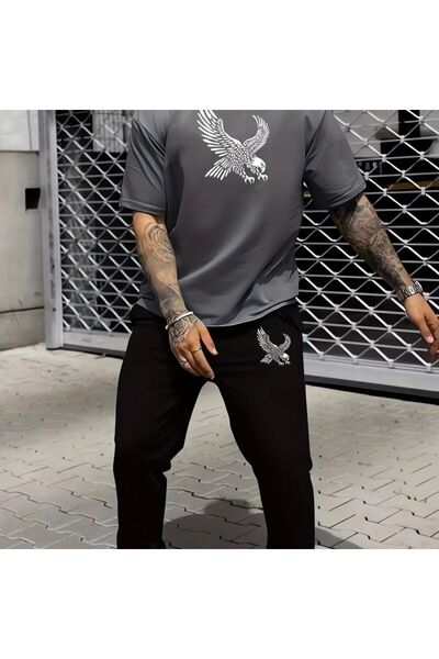 ship master Summer Collection New Arrival T-Shirt & Shorts Set Printed Patter...