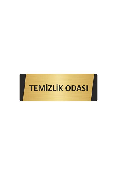 Özarslan Dizayn لافتة تنبيه معدنية لغرفة التنظيف مقاس 10×20 سم لون ذهبي