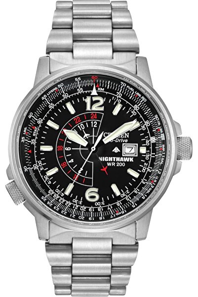 Citizen Eco-Drive Promaster Air Nighthawk Pilot Stainless Steel Men's Luminou...