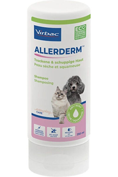 Virbac Allerderm Σαμπουάν για Ξηρό Φλαγελλιδόμορφο Δέρμα Σκύλων και Γατών 250 ml