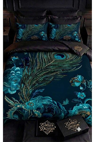 Elmas Dizayn Special Design Brand Double Duvet Cover Set Organic Satin & Cott...