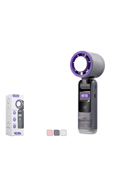 K801 Mini Hand Fan with Rechargeable Cooling Plate 1800 mAh 199 Steps with Digital Display