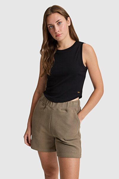 U.S. Polo Assn. Kadın Siyah Bisiklet Yaka Basic Tişört 50321822-VR046