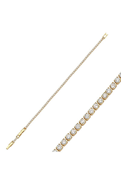 Merano Design 2mm Gold Su Yolu Bileklik