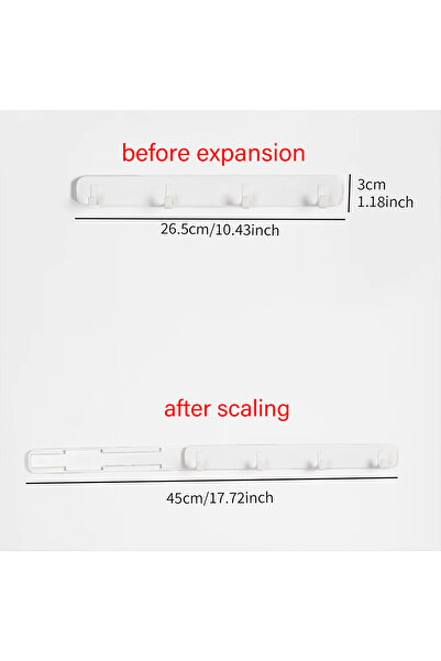 Choice 1pc-white 1pc/2pcs Non Perforated Wall Mounted Four Hook Extendable Be...