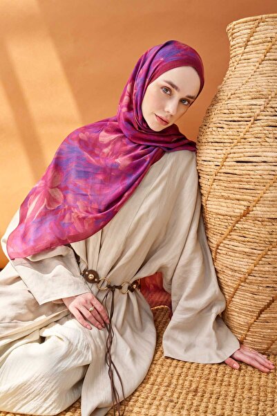 Silk Home شال ريفا تينسل وايلد فلاور فوشيا