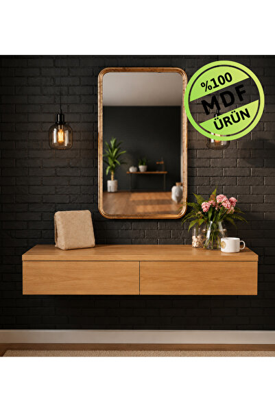 ENG AHŞAP MDF Makyaj Masası ve Dresuar 120x30 cm Çekmeceli Modern Tasarım Saf...