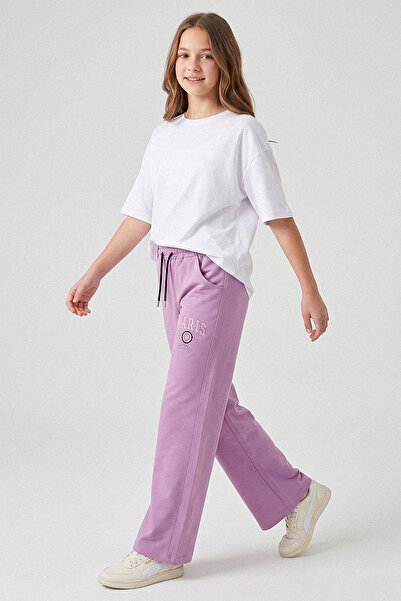 kinderos Paris Printed Wide Leg Girls' Sweatpants - 26Y 26086