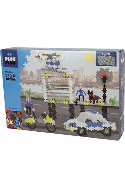 Plus Plus Set de construcție Mini Bază Poliție pentru 5-12 ani, 760 piese, Co...