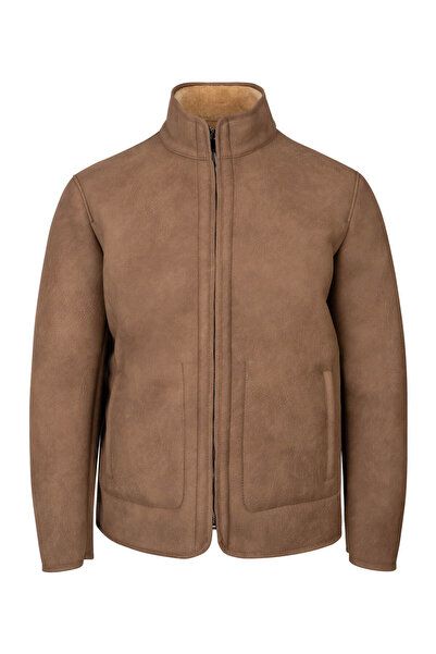 Hatemoğlu Kahverengi Slim Fit Bebe Yaka Mont