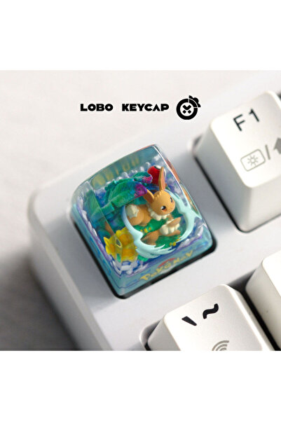 Choice10 Eevee Anime Keycap Pokemon Snorlax Pikachu Gengar Single Handmade Cu...