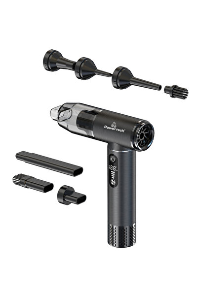 POWERTECH 2 σε 1 σκουπάκι χειρός & air duster PT-1317, 75W, 5000mAh, μαύρο