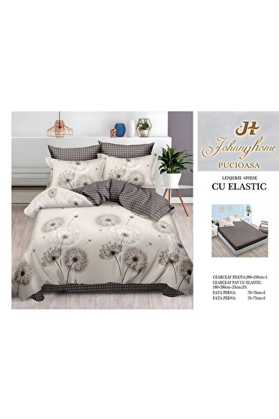 naniland.ro Lenjerie de Pat Bumbac Satinat 2 Persoane 6 Piese cu Elastic 180x...