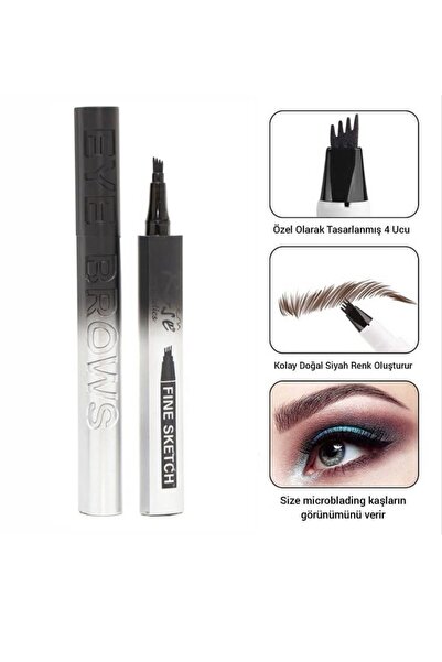 TRENDYENİLİK Rose Fine Sketch Microblading Kaş Kalemi Siyah