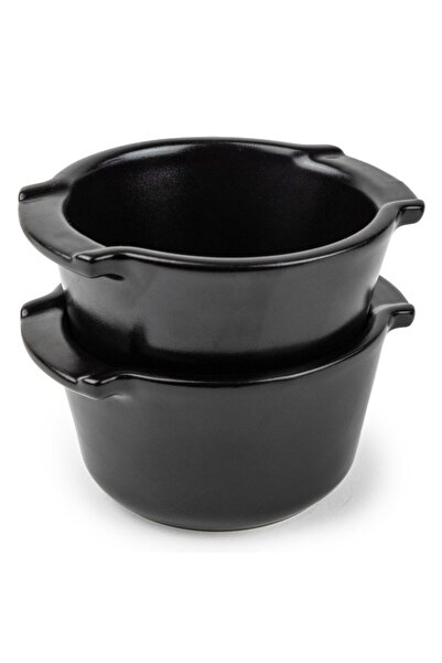 OEM Set 2 vase Appolia, ceramica, negru, 200ml, 5.6x11cm